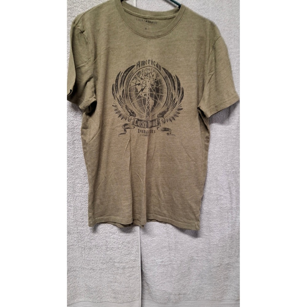 Lucky Brand Mens American to the Core Graphic T-Shirt Olive Green Size M